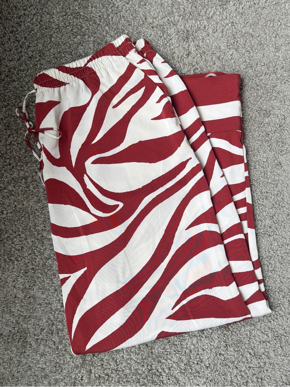 Zebra-Print Satin Pants - Picture 2 of 3